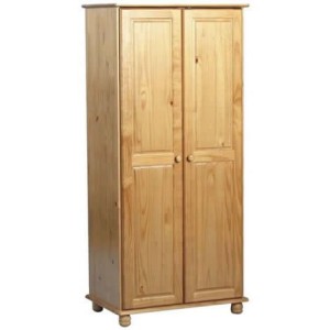 Sol 2 Door Wardrobe in Antique Pine